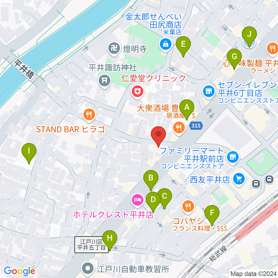 ギター工房タンジェリン周辺の駐車場・コインパーキング一覧地図