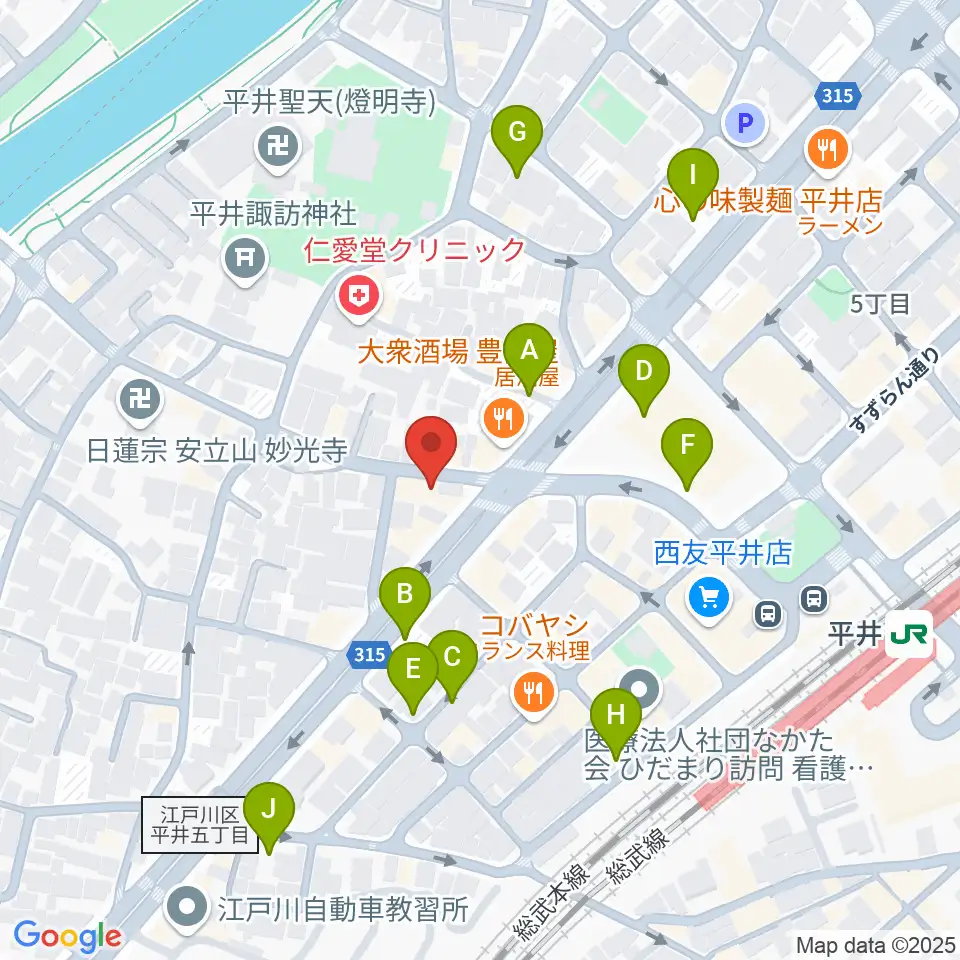 ギター工房タンジェリン周辺の駐車場・コインパーキング一覧地図
