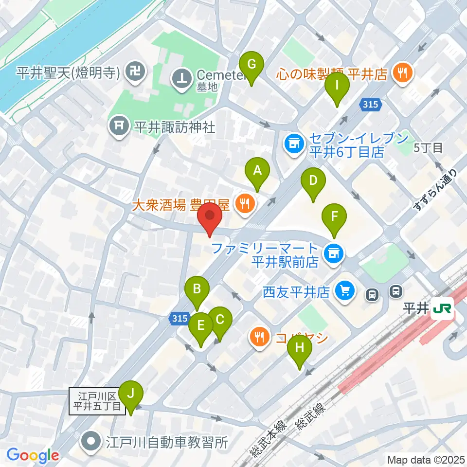 ギター工房タンジェリン周辺の駐車場・コインパーキング一覧地図