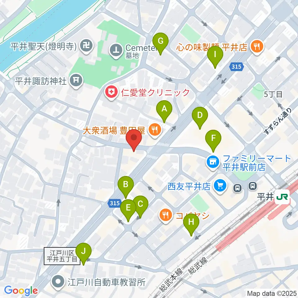 ギター工房タンジェリン周辺の駐車場・コインパーキング一覧地図