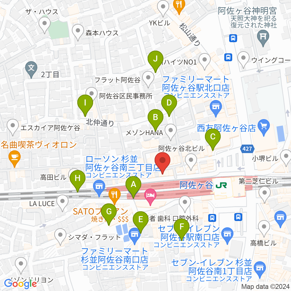 阿佐ヶ谷Yellow Vision周辺の駐車場・コインパーキング一覧地図