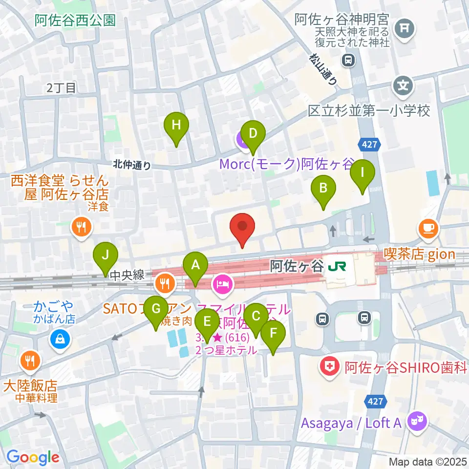 阿佐ヶ谷Yellow Vision周辺の駐車場・コインパーキング一覧地図