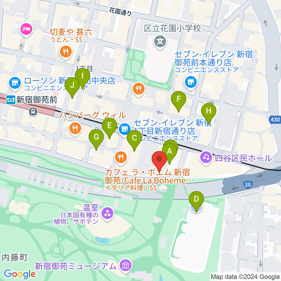 マエストローラ音楽院周辺の駐車場・コインパーキング一覧地図