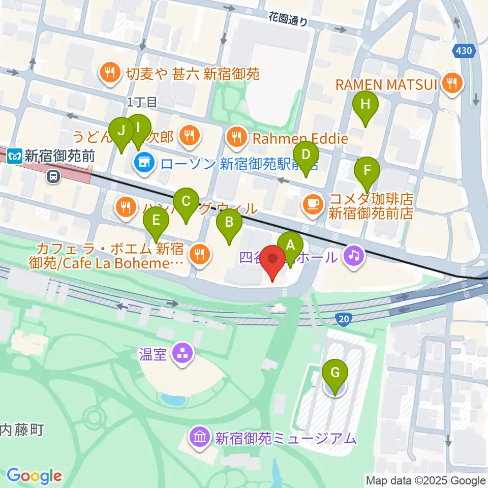 マエストローラ音楽院周辺の駐車場・コインパーキング一覧地図