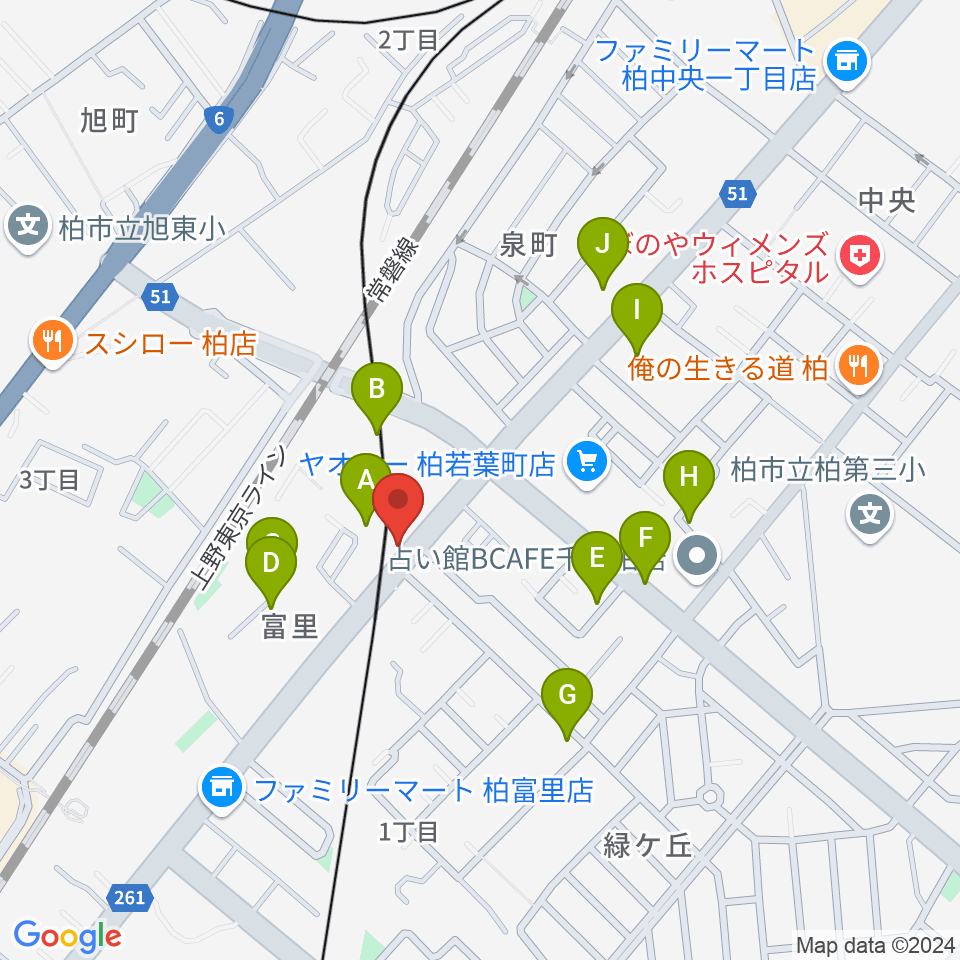 柏サンブアップ周辺の駐車場・コインパーキング一覧地図