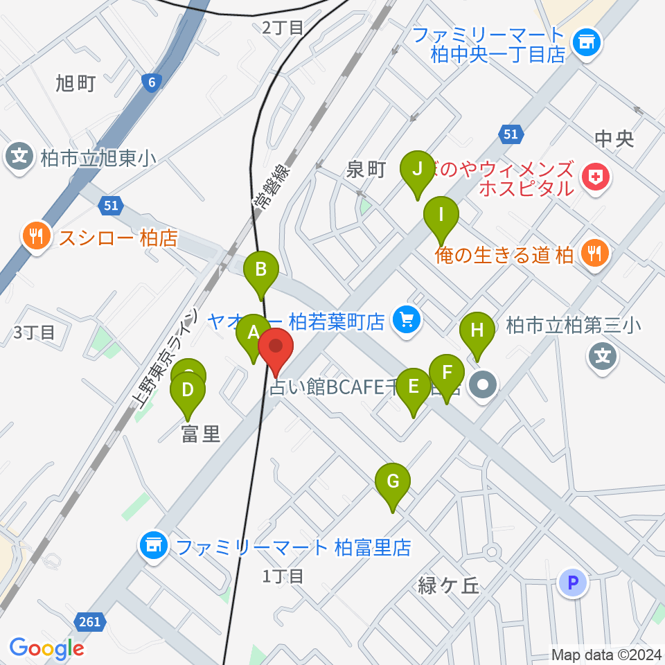 柏サンブアップ周辺の駐車場・コインパーキング一覧地図