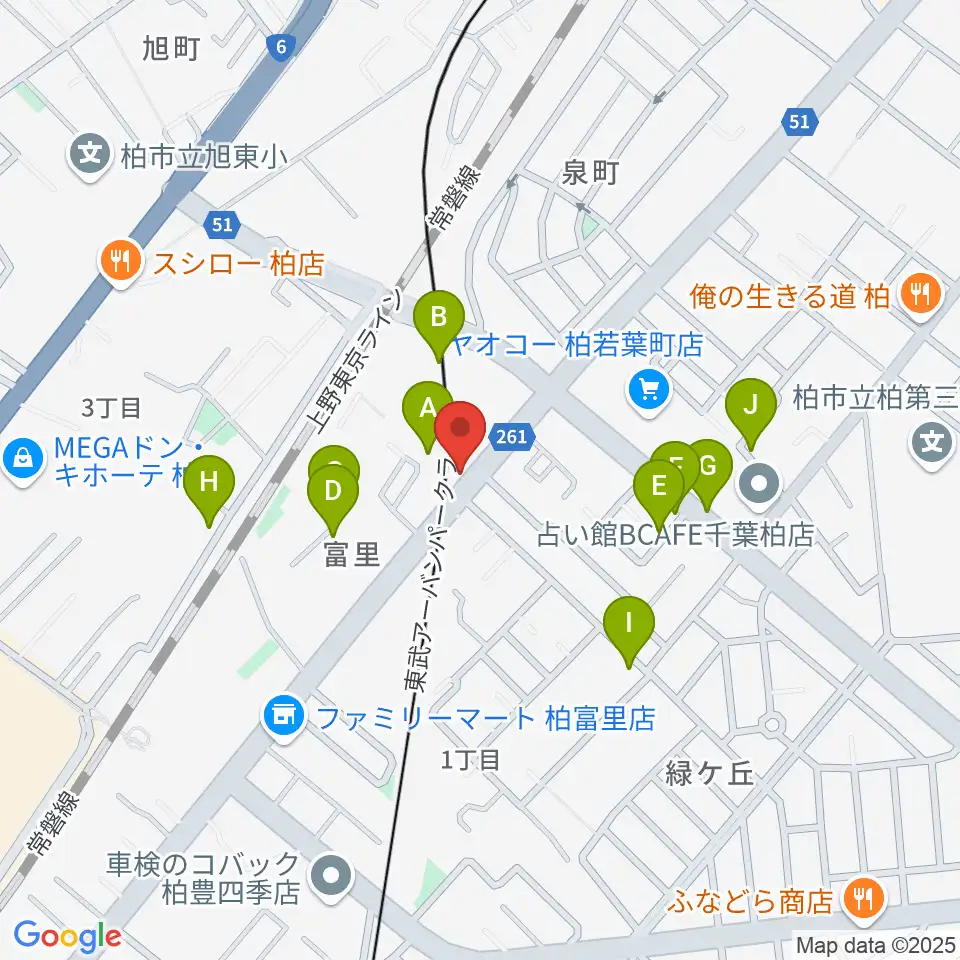 柏サンブアップ周辺の駐車場・コインパーキング一覧地図