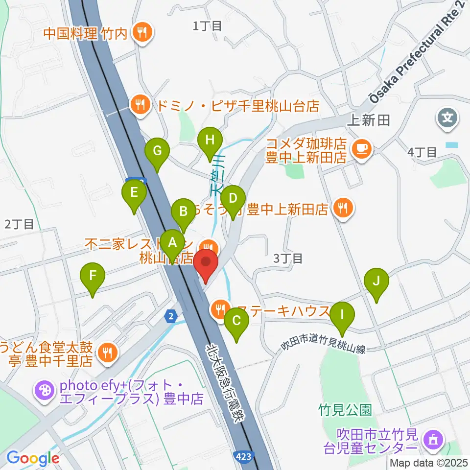 エストレーヤ音楽教室周辺の駐車場・コインパーキング一覧地図