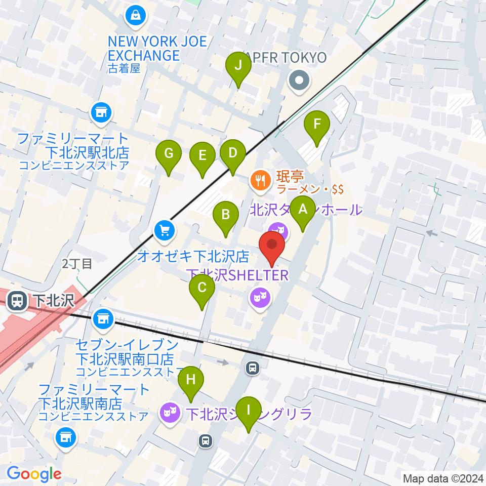 下北沢アンダーニース周辺の駐車場・コインパーキング一覧地図