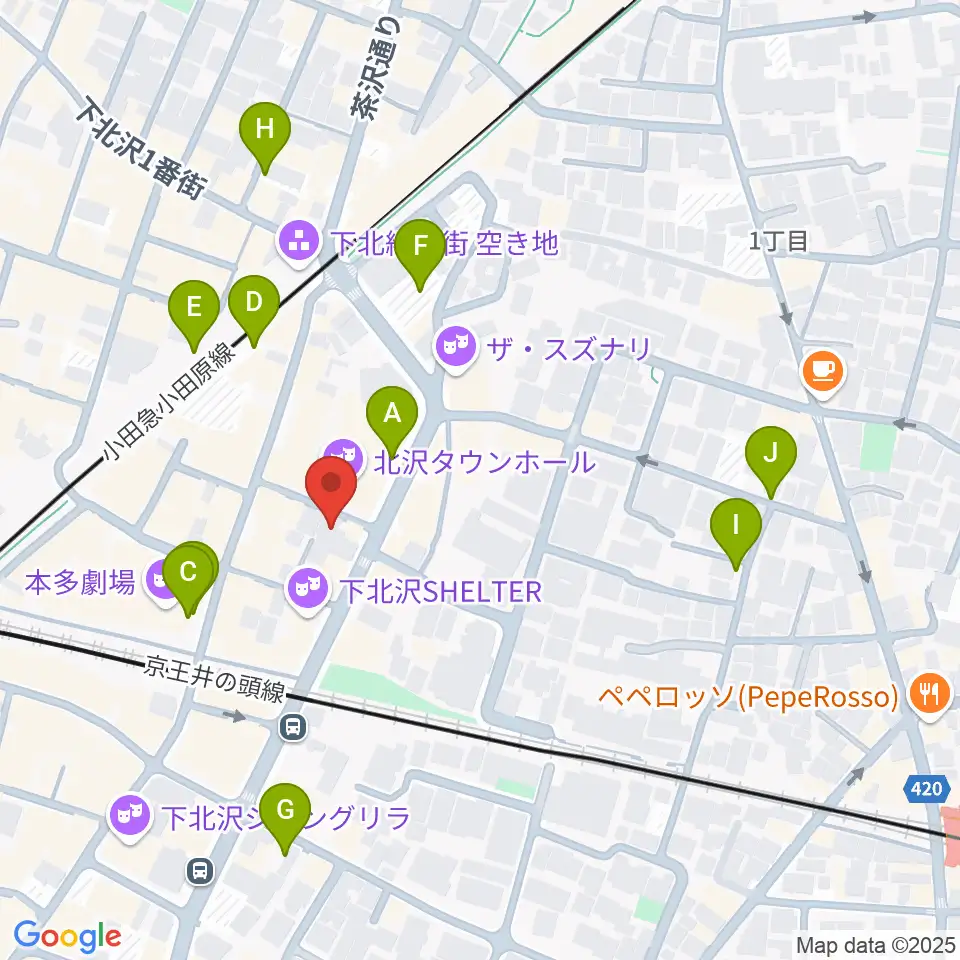 下北沢アンダーニース周辺の駐車場・コインパーキング一覧地図