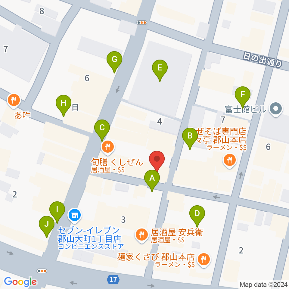 郡山CLUB＃９周辺の駐車場・コインパーキング一覧地図