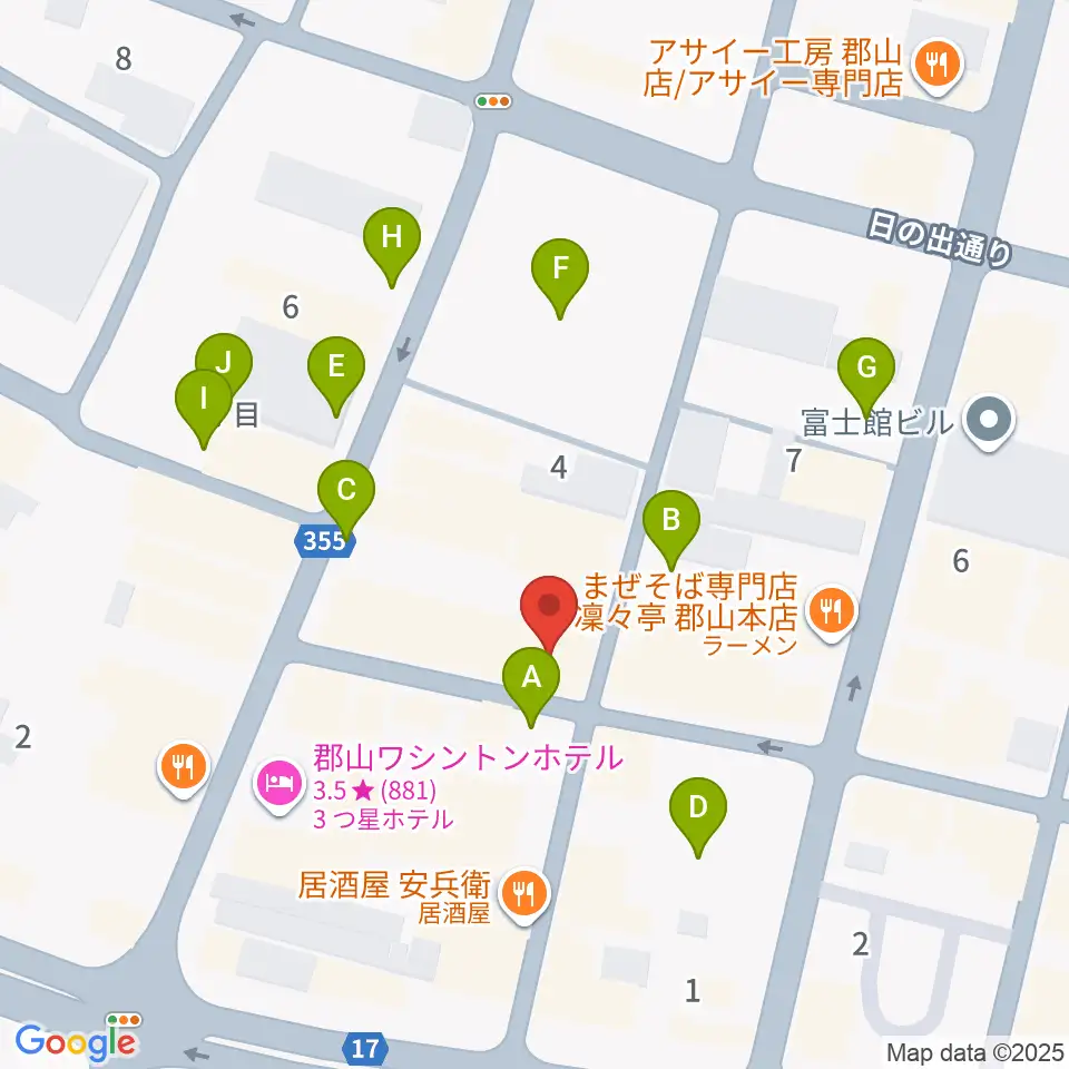 郡山CLUB＃９周辺の駐車場・コインパーキング一覧地図