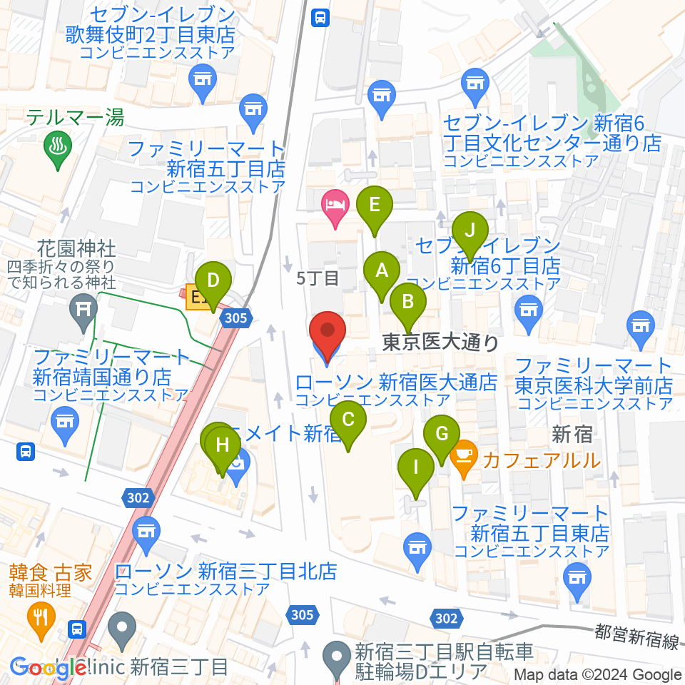 新宿SUNFACE周辺の駐車場・コインパーキング一覧地図