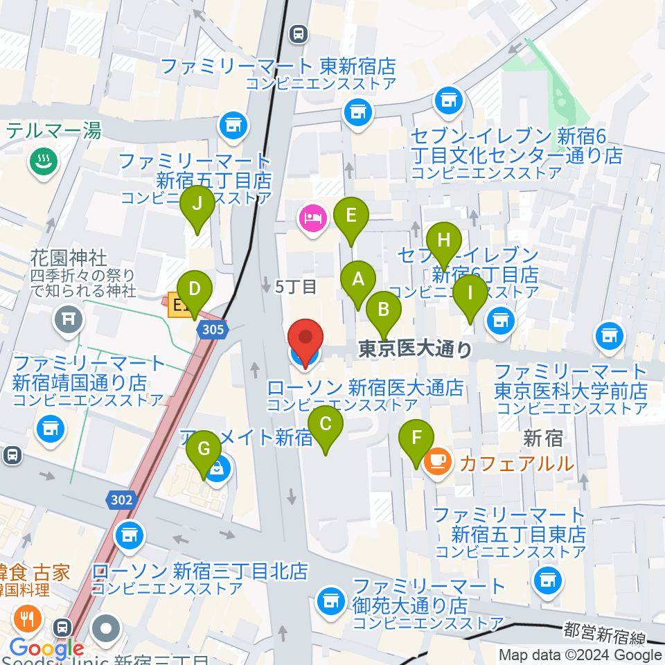 新宿SUNFACE周辺の駐車場・コインパーキング一覧地図