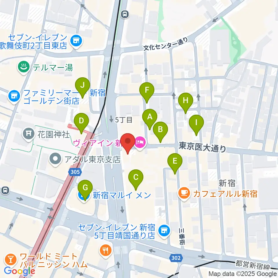 新宿SUNFACE周辺の駐車場・コインパーキング一覧地図