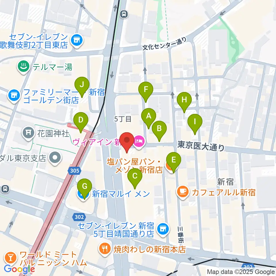 新宿SUNFACE周辺の駐車場・コインパーキング一覧地図