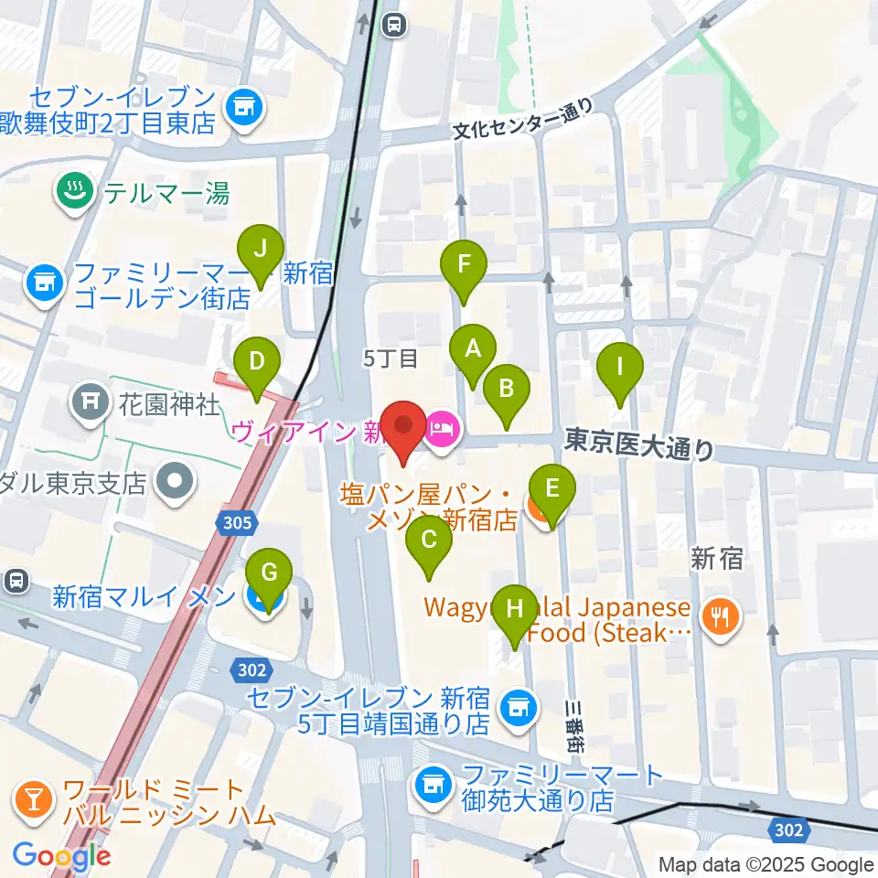 新宿SUNFACE周辺の駐車場・コインパーキング一覧地図