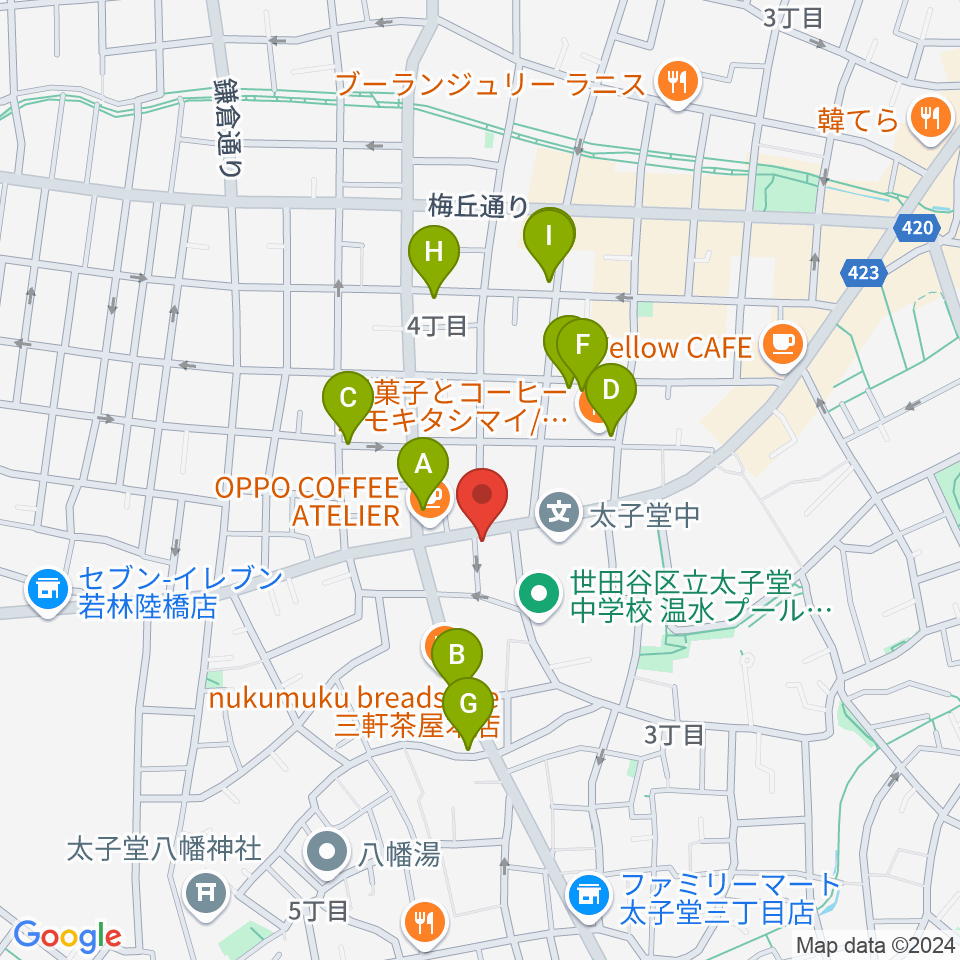 スタジオファミリア三軒茶屋店周辺の駐車場・コインパーキング一覧地図