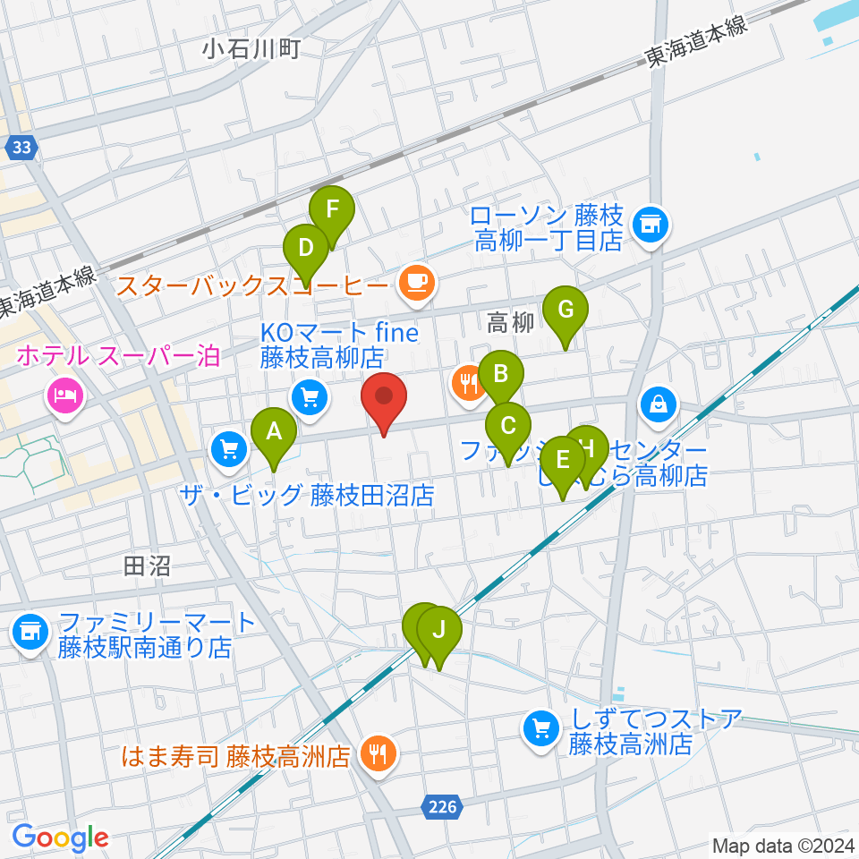 音楽天国 藤枝店周辺の駐車場・コインパーキング一覧地図