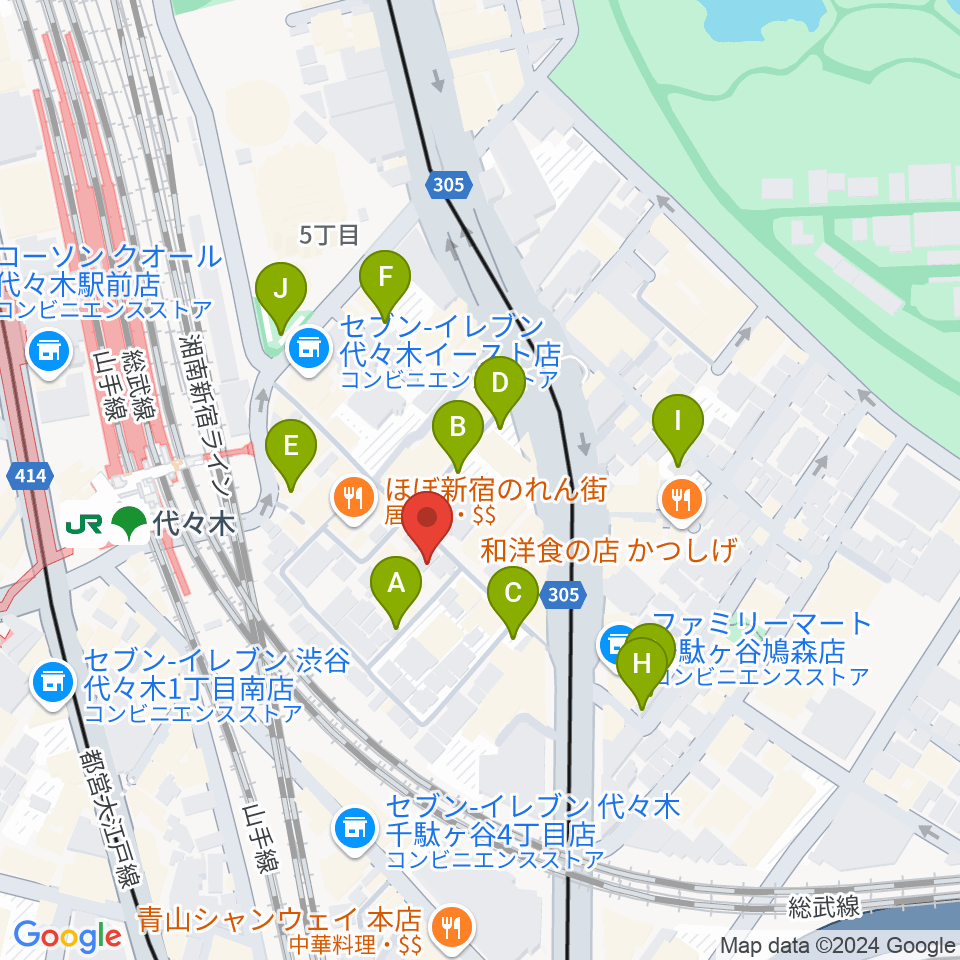 ブレスヴォイストレーニング研究所周辺の駐車場・コインパーキング一覧地図