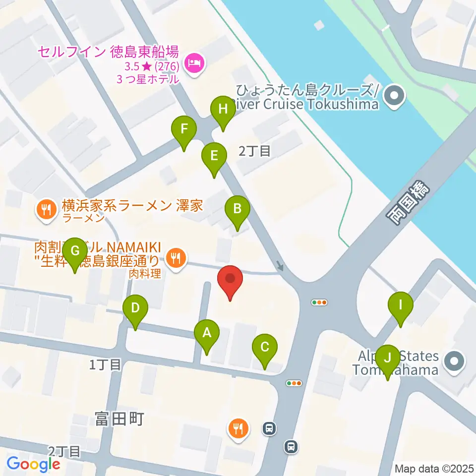 徳島CROWBAR周辺の駐車場・コインパーキング一覧地図