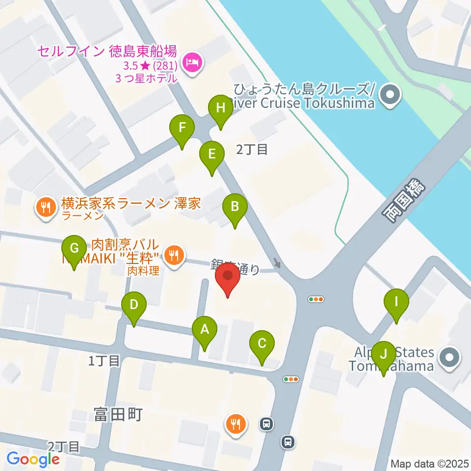 徳島CROWBAR周辺の駐車場・コインパーキング一覧地図