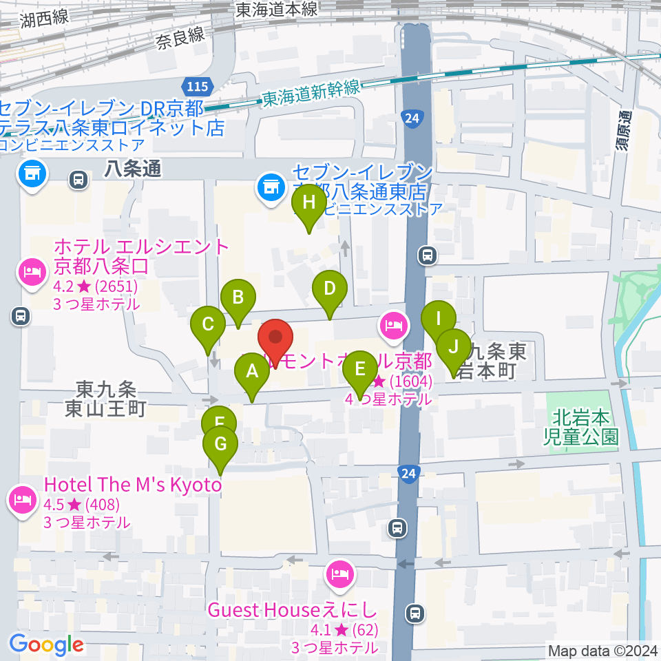 京都スタジオウェーブ周辺の駐車場・コインパーキング一覧地図