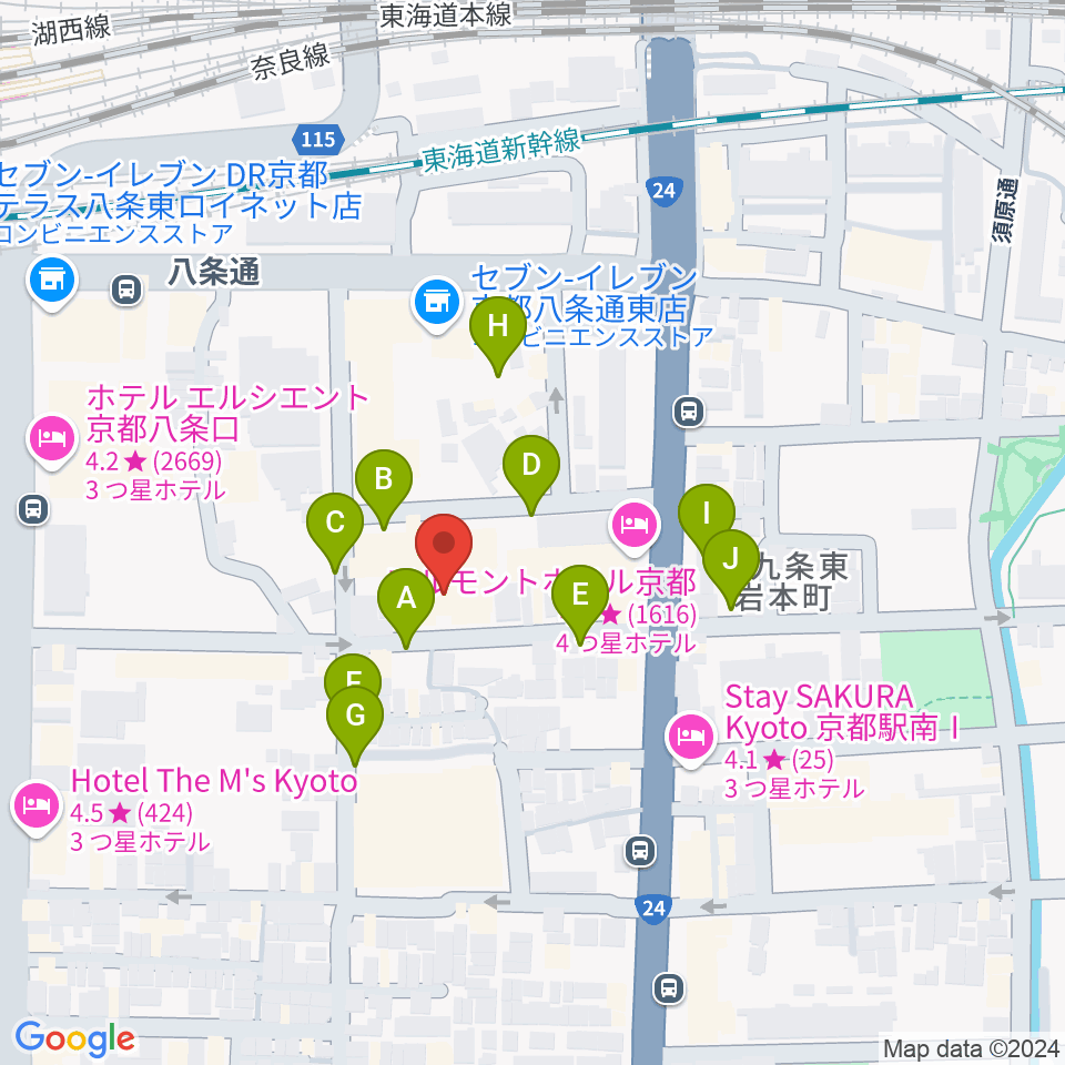 京都スタジオウェーブ周辺の駐車場・コインパーキング一覧地図