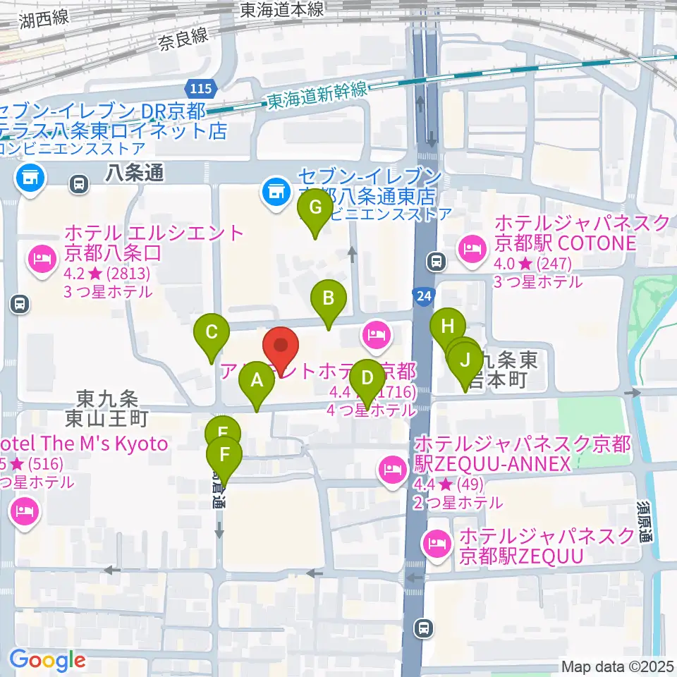 京都スタジオウェーブ周辺の駐車場・コインパーキング一覧地図