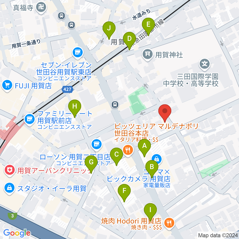 キャロルリトミックスクール周辺の駐車場・コインパーキング一覧地図