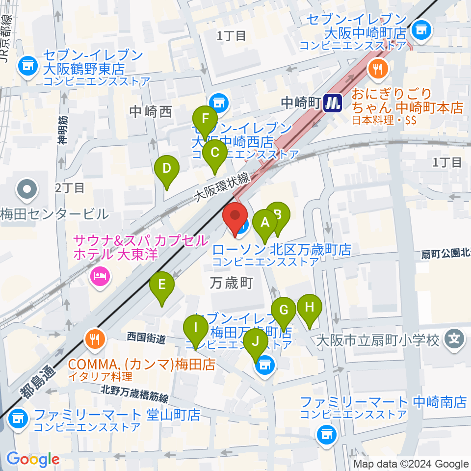 スタジオ246 OSAKA周辺の駐車場・コインパーキング一覧地図