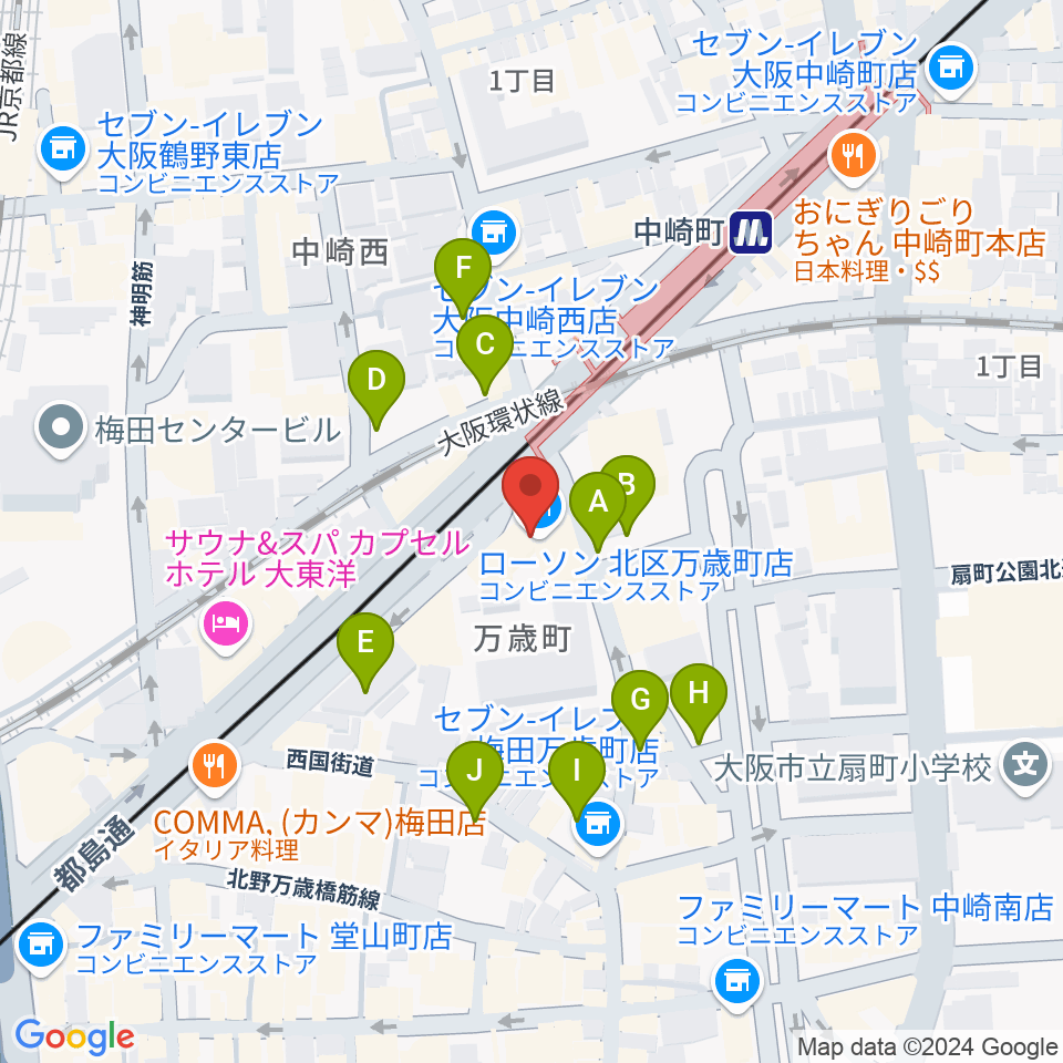 スタジオ246 OSAKA周辺の駐車場・コインパーキング一覧地図