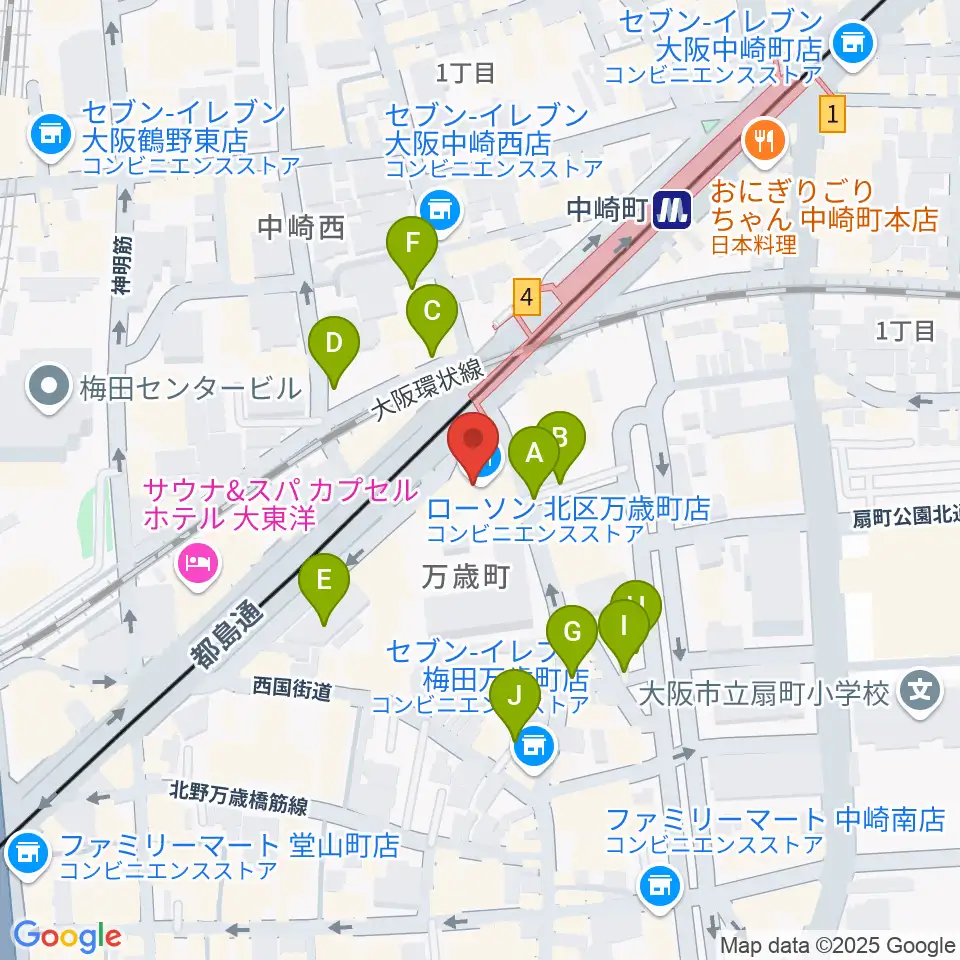 スタジオ246 OSAKA周辺の駐車場・コインパーキング一覧地図