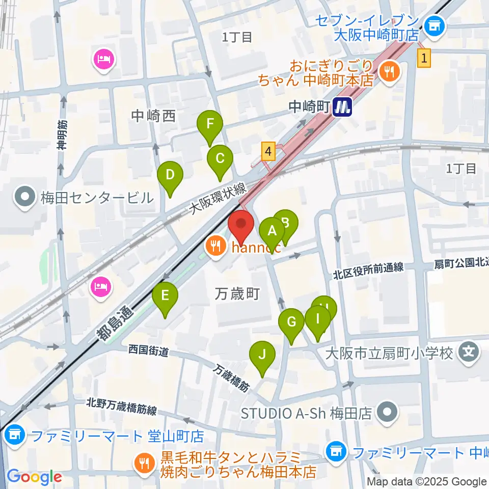 スタジオ246 OSAKA周辺の駐車場・コインパーキング一覧地図