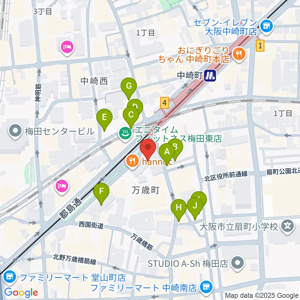 スタジオ246 OSAKA周辺の駐車場・コインパーキング一覧地図
