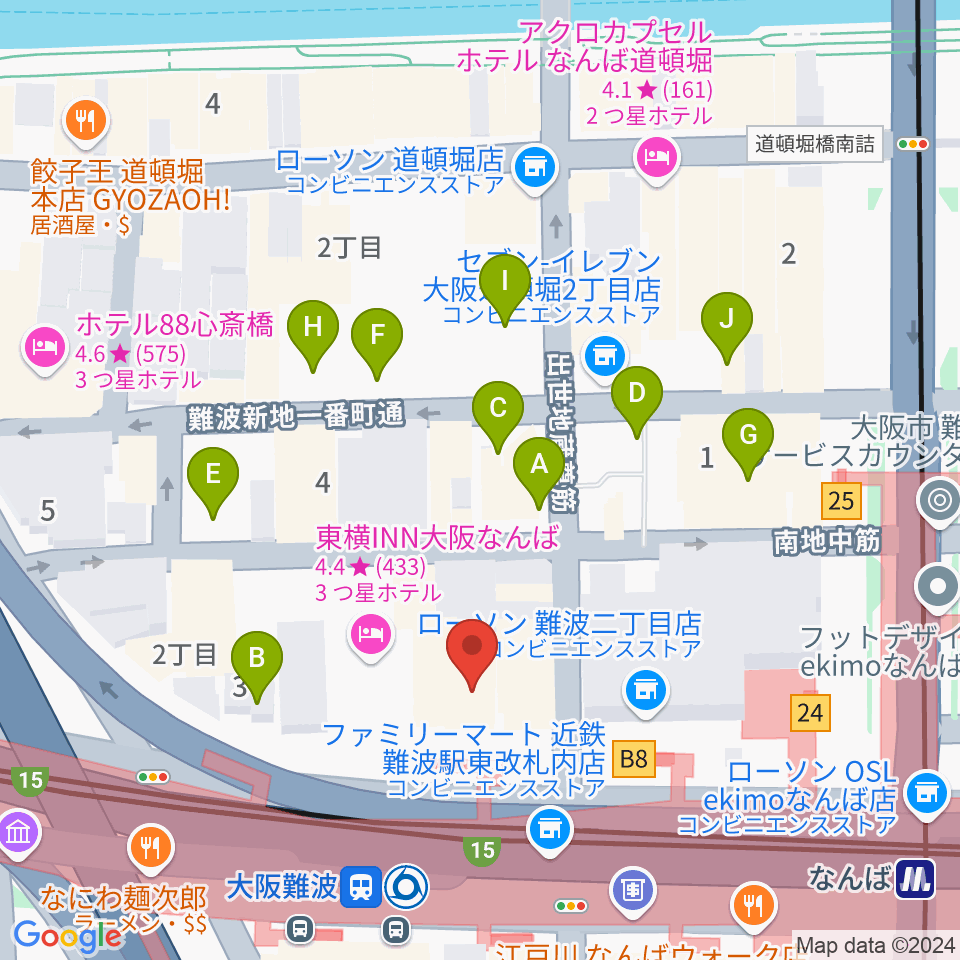 スタジオ246なんば周辺の駐車場・コインパーキング一覧地図