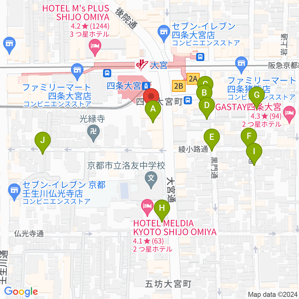 Studio246 KYOTO周辺の駐車場・コインパーキング一覧地図