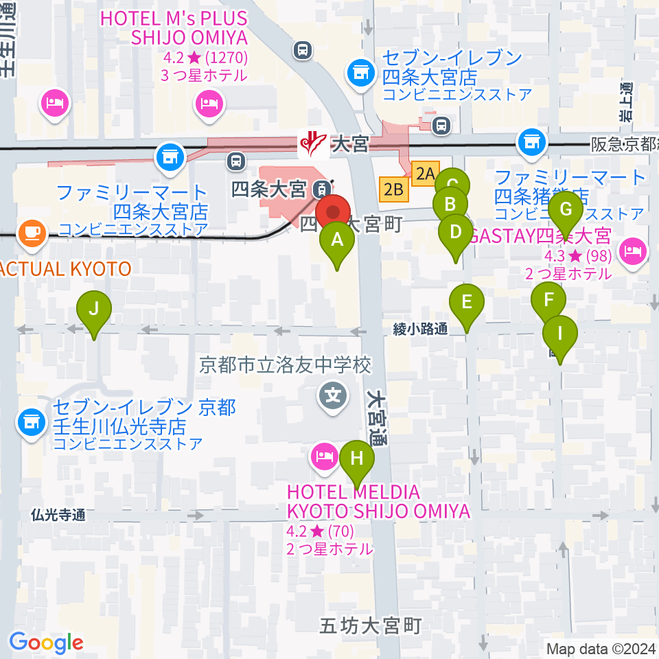 Studio246 KYOTO周辺の駐車場・コインパーキング一覧地図