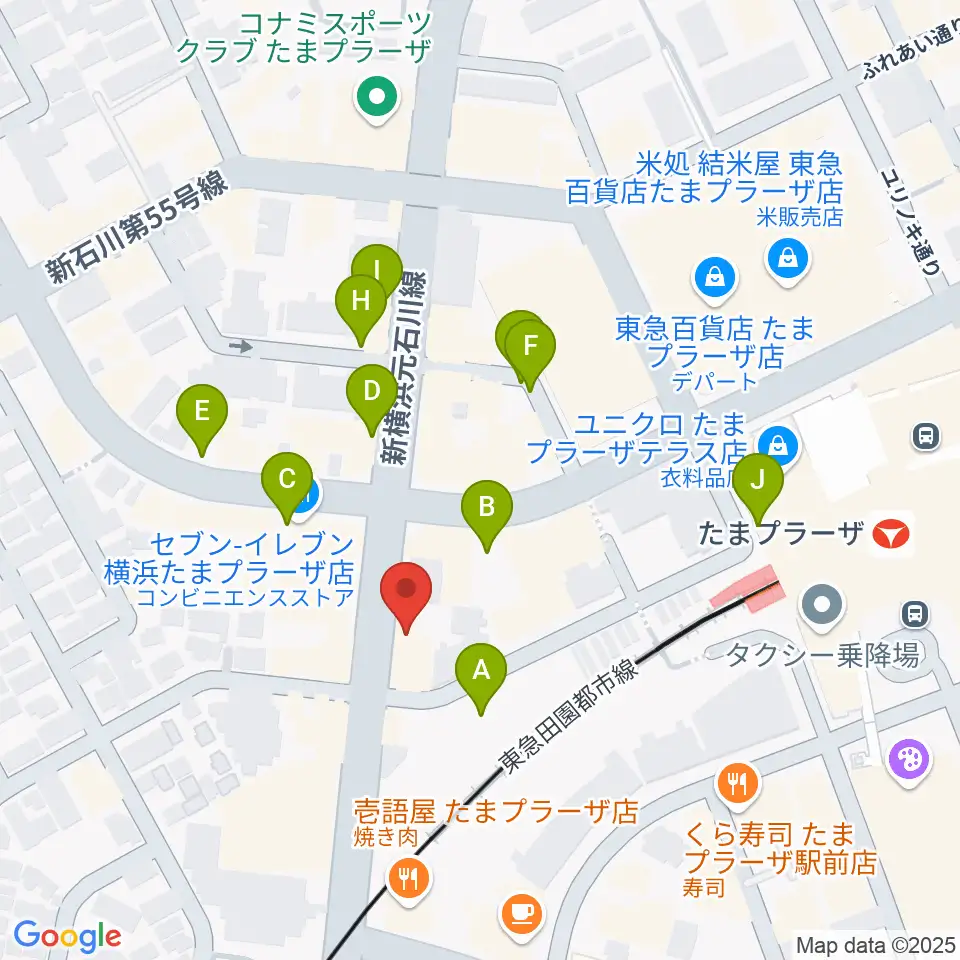 グレースハープ横浜たまプラーザ店周辺の駐車場・コインパーキング一覧地図
