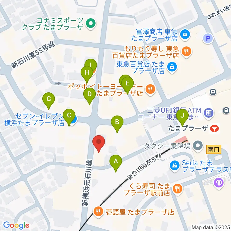 グレースハープ横浜たまプラーザ店周辺の駐車場・コインパーキング一覧地図