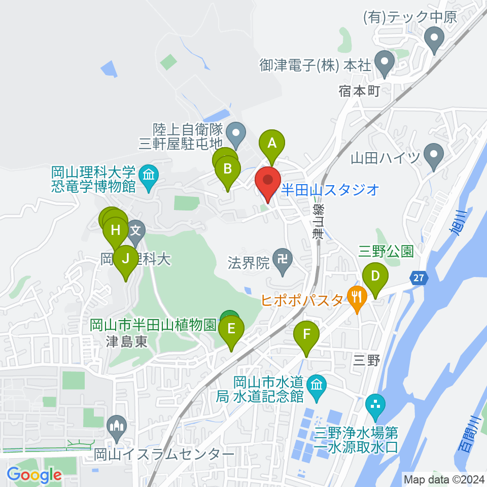 半田山スタジオ周辺の駐車場・コインパーキング一覧地図