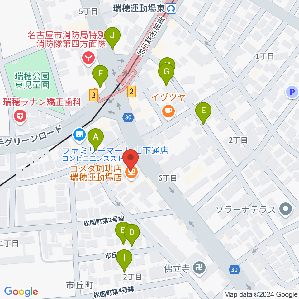 みずほギター音楽教室周辺の駐車場・コインパーキング一覧地図