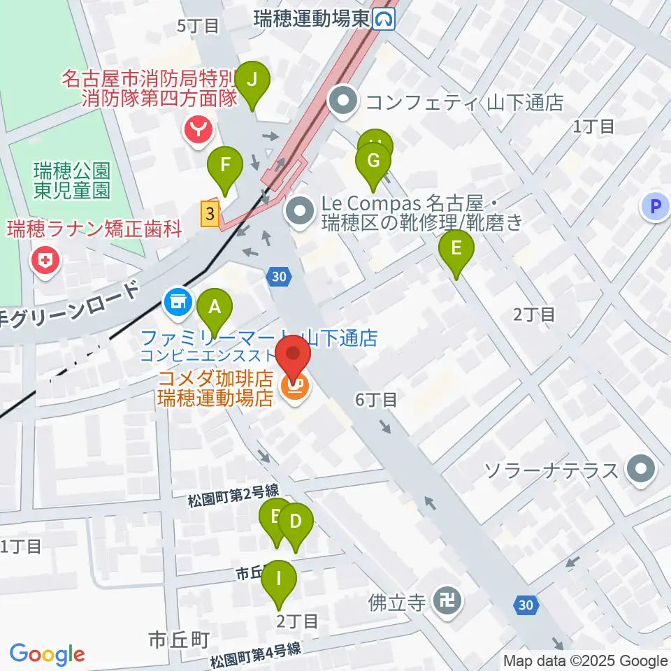 みずほギター音楽教室周辺の駐車場・コインパーキング一覧地図