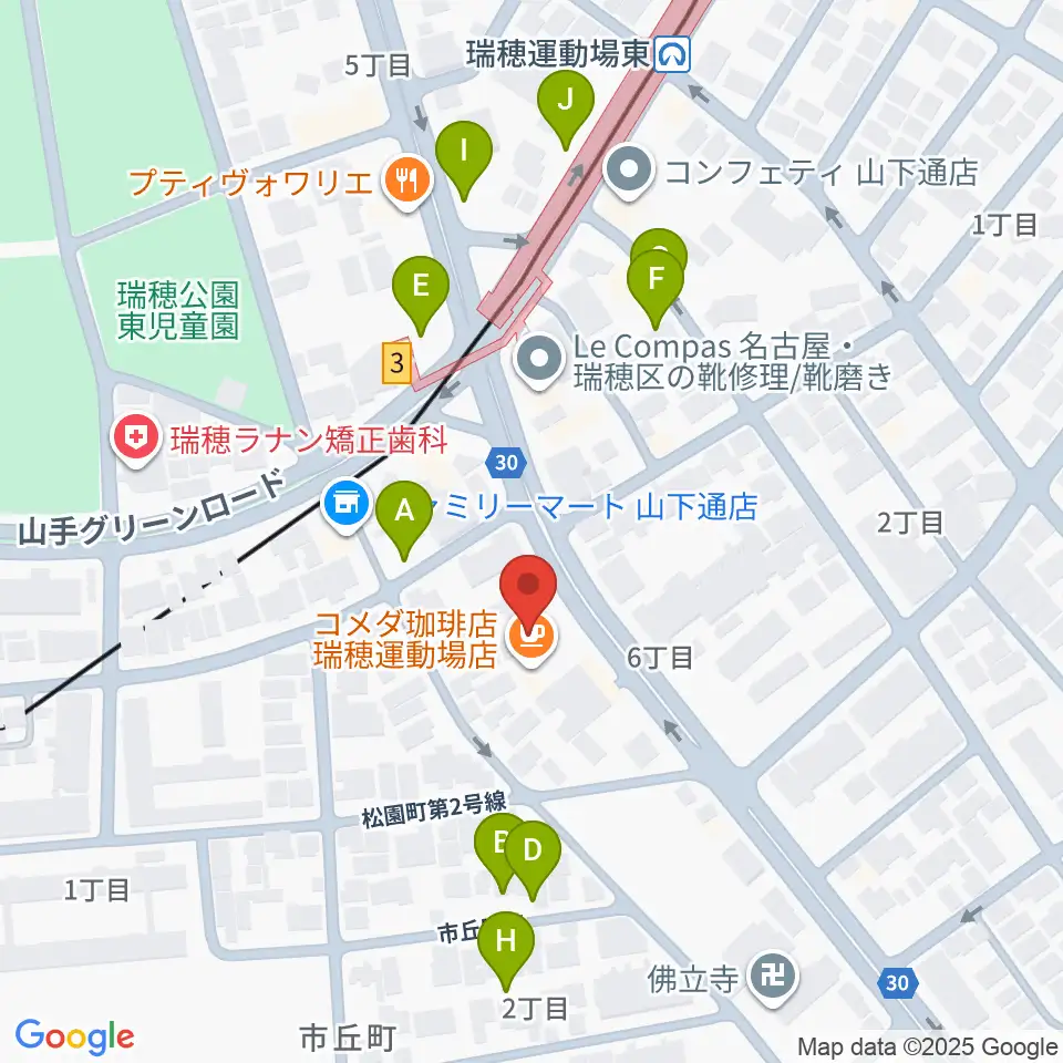 みずほギター音楽教室周辺の駐車場・コインパーキング一覧地図
