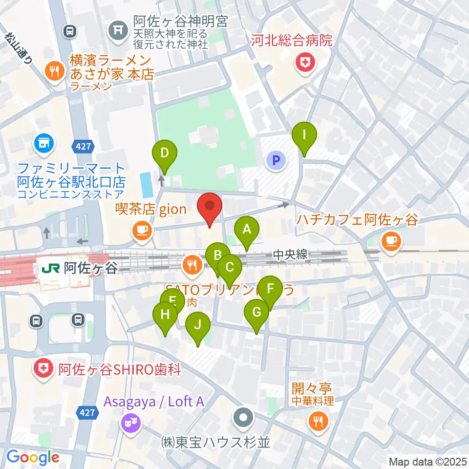 阿佐ヶ谷オイルシティ周辺の駐車場・コインパーキング一覧地図
