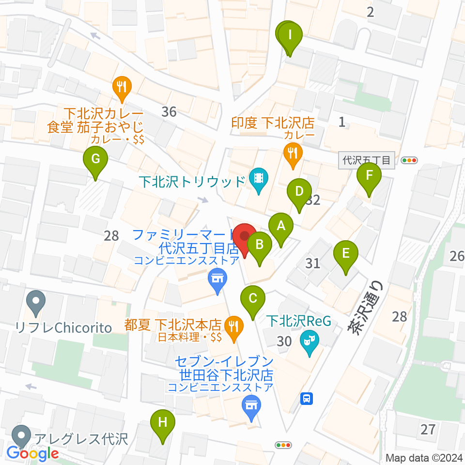 下北沢ロフト周辺の駐車場・コインパーキング一覧地図