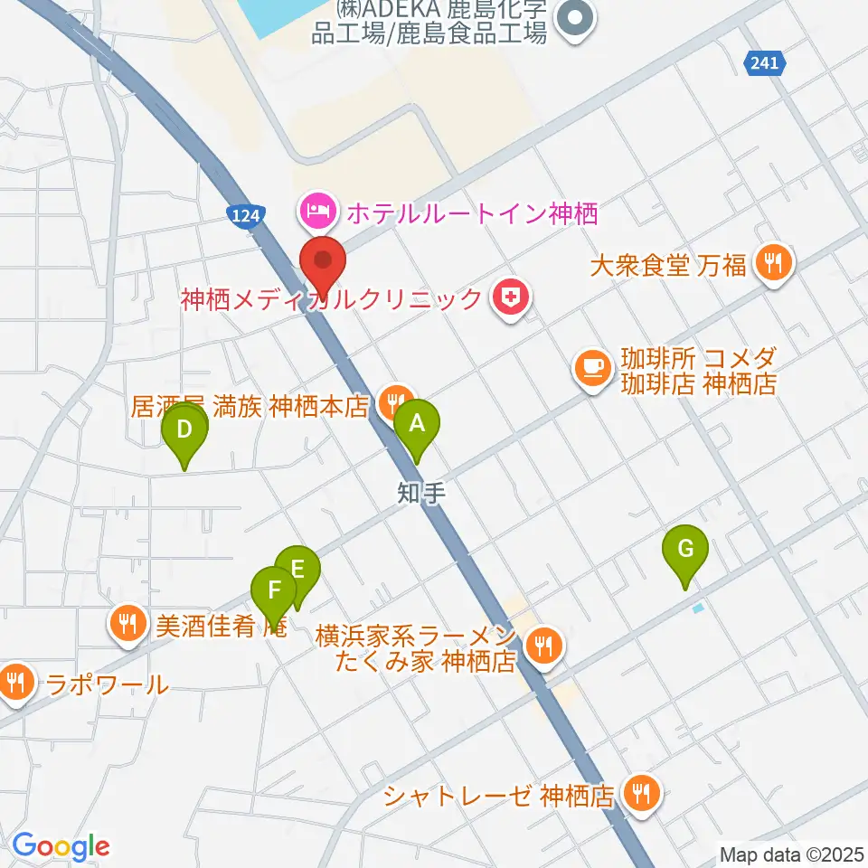 オワリヤ楽器 神栖支店周辺の駐車場・コインパーキング一覧地図