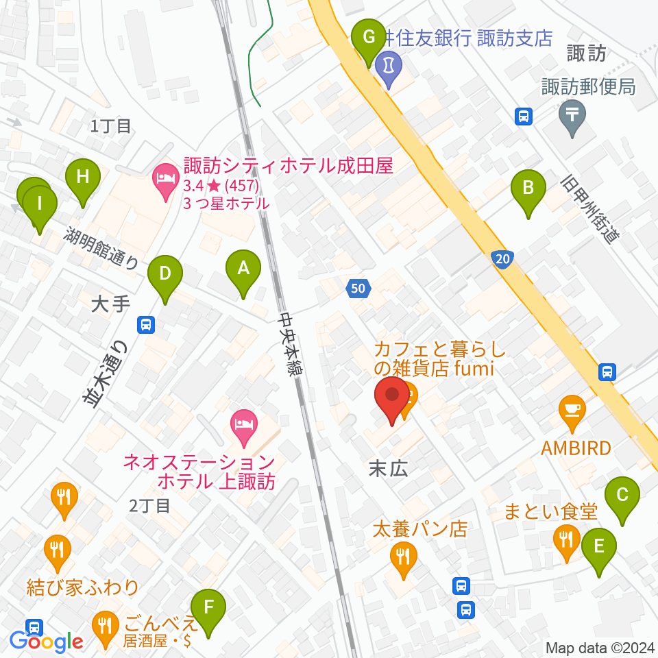 上諏訪ドアーズ周辺の駐車場・コインパーキング一覧地図