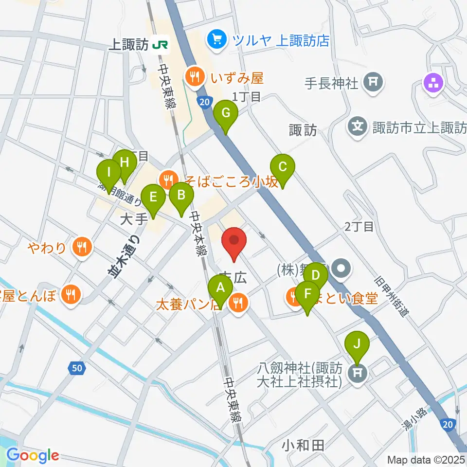 上諏訪ドアーズ周辺の駐車場・コインパーキング一覧地図