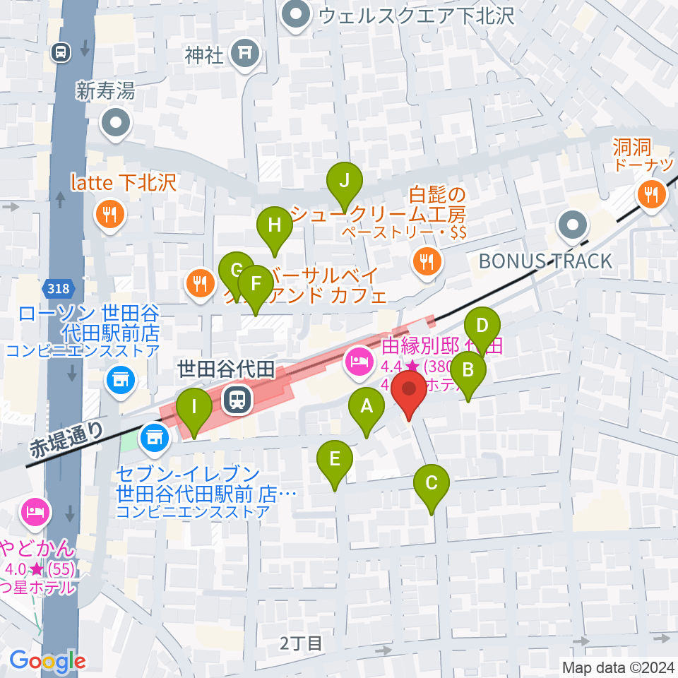 グラスホッパー・ギターズ周辺の駐車場・コインパーキング一覧地図